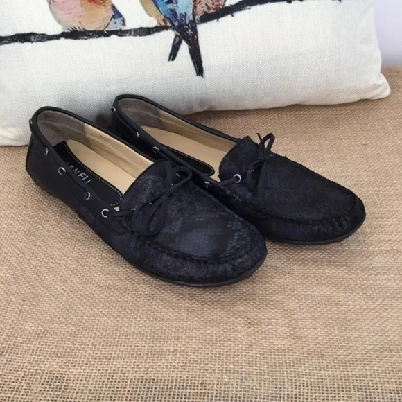 Vaneli Womens Leather Driving Loafers Moccasin Shoes Black Size 8.5N - Picture 2 of 8